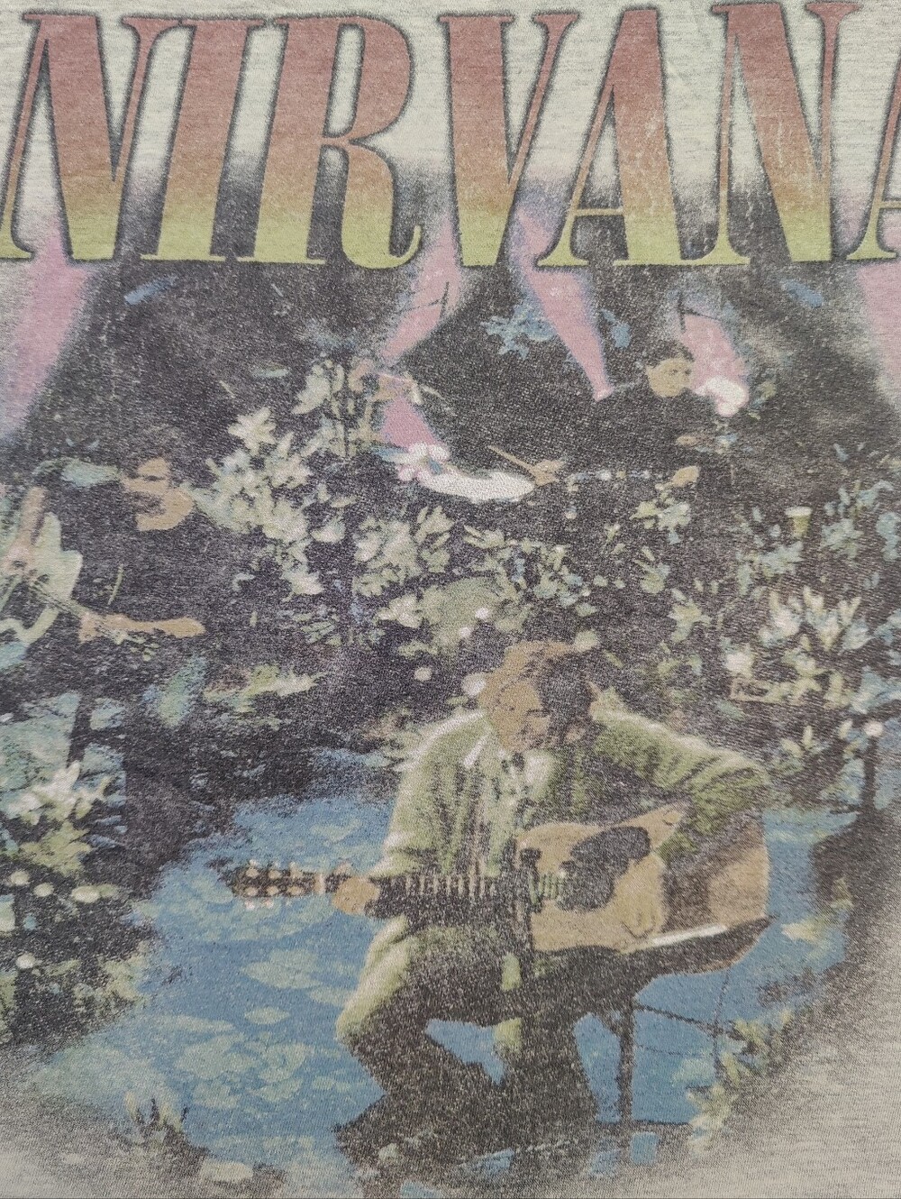 NIRVANA Pastel Green and Blue Acoustic Scene Art Print